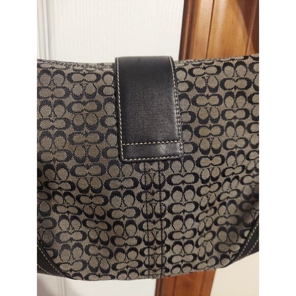 Coach Vintage Soho Black & Grey Signature C & Black Leather Shoulder Bag 6818 - Picture 9 of 16